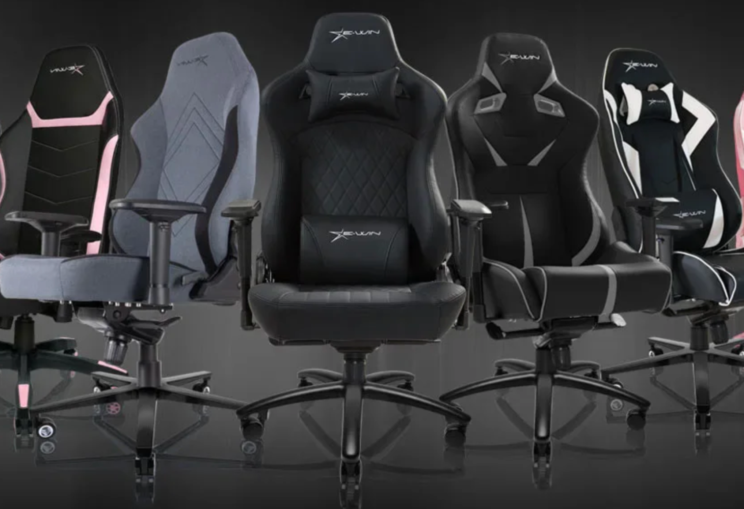 A group of chairs in different colors